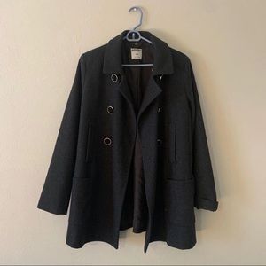 Dark Gray Winter Baby Doll Pea Coat